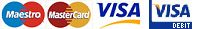 Maestro, Mastercard and Visa icons for payment