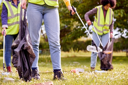 People litter picking